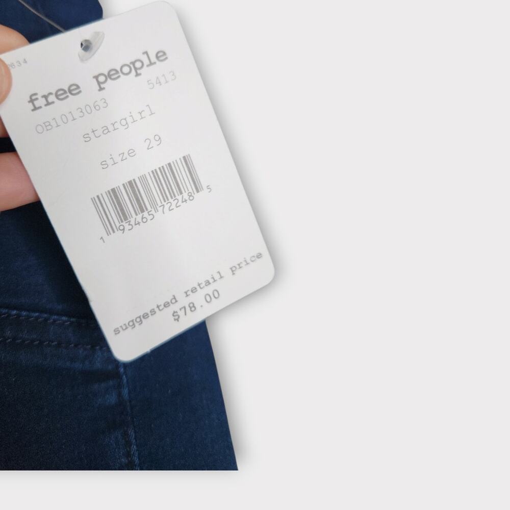 NEW Free People Feel Alright Skinny Jeans Blue High Rise Womens 29 - Picture 4 of 7
